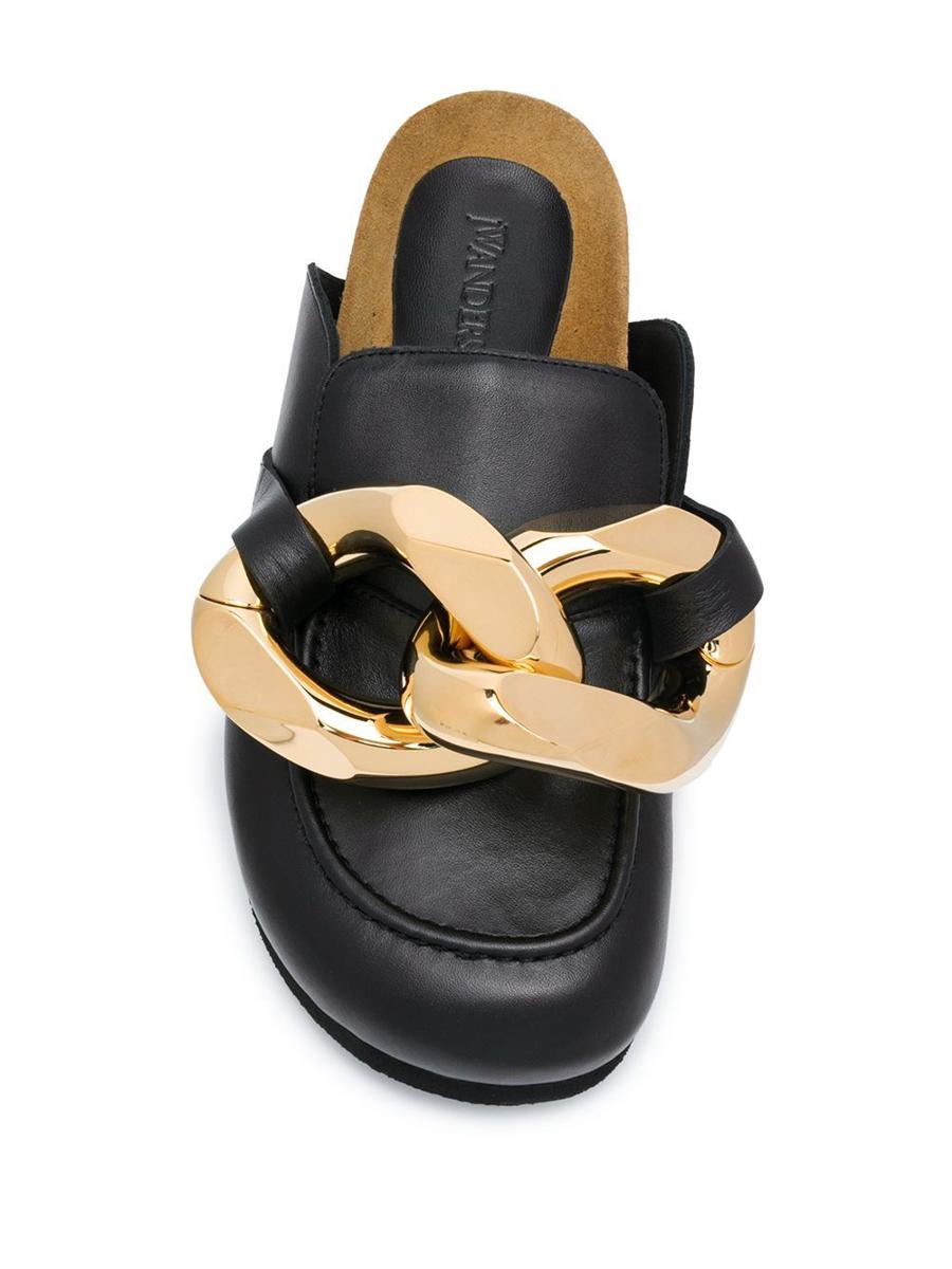 JW Anderson Loafer Mules med kedjemotiv