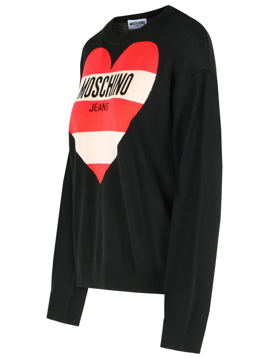 Moschino Jeans Svart Virgin Wool Tröja