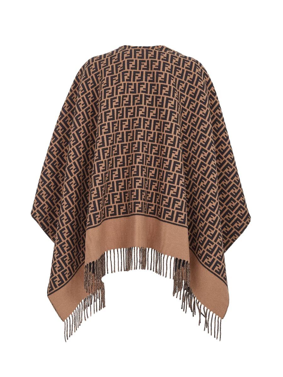 Fendi ull- och kashmirponcho