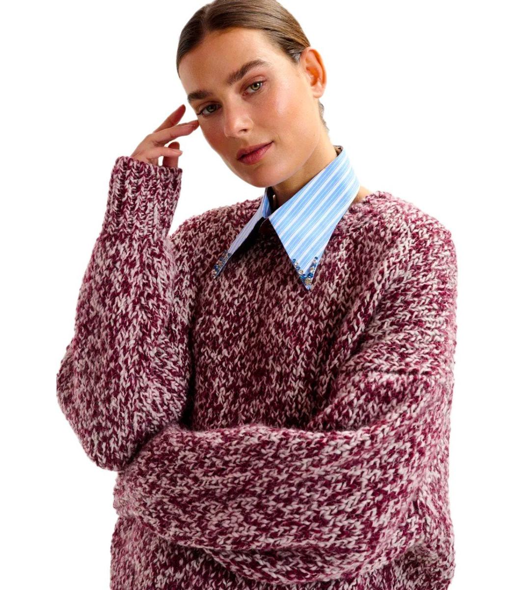 Essentiel Antwerp Izura Burgundy Crewneck-tröja