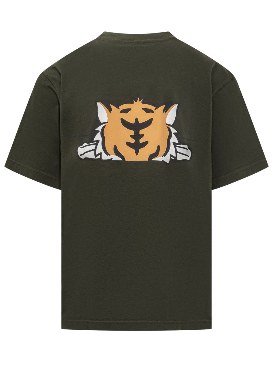 Kenzo Kenzo Herr Grön T-shirt Med Tigertryck