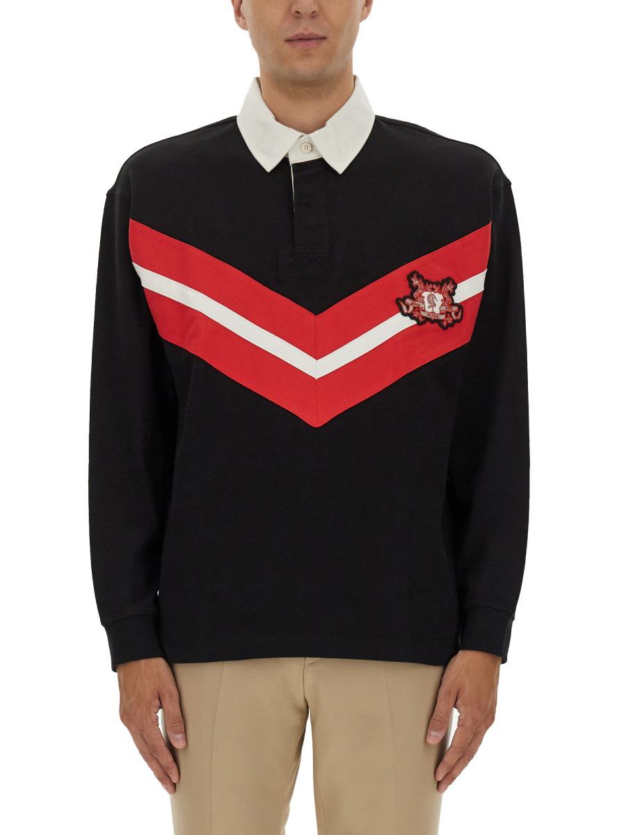 Hugo Boss pikétröja med college-logotyp