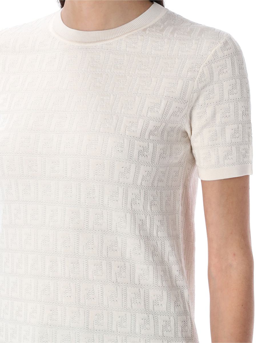 Fendi spets Ff stickad t-shirt