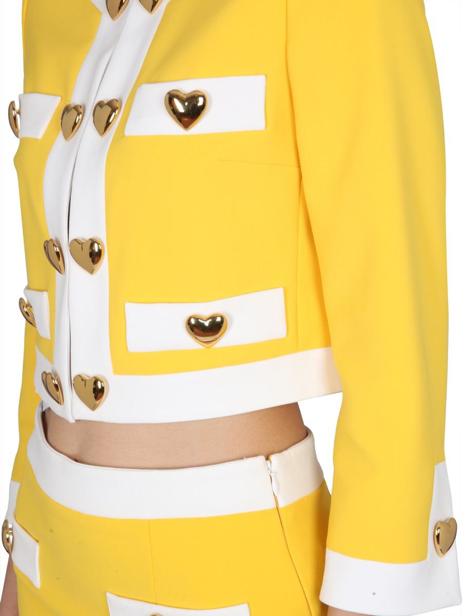 Moschino Crepejacka med hjärtformade knappar