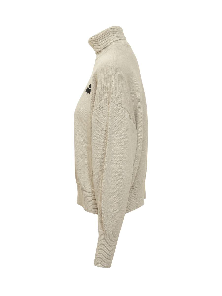 Isabel Marant Étoile Ull Turtleneck Med Logotyp Svart Marant Étoile