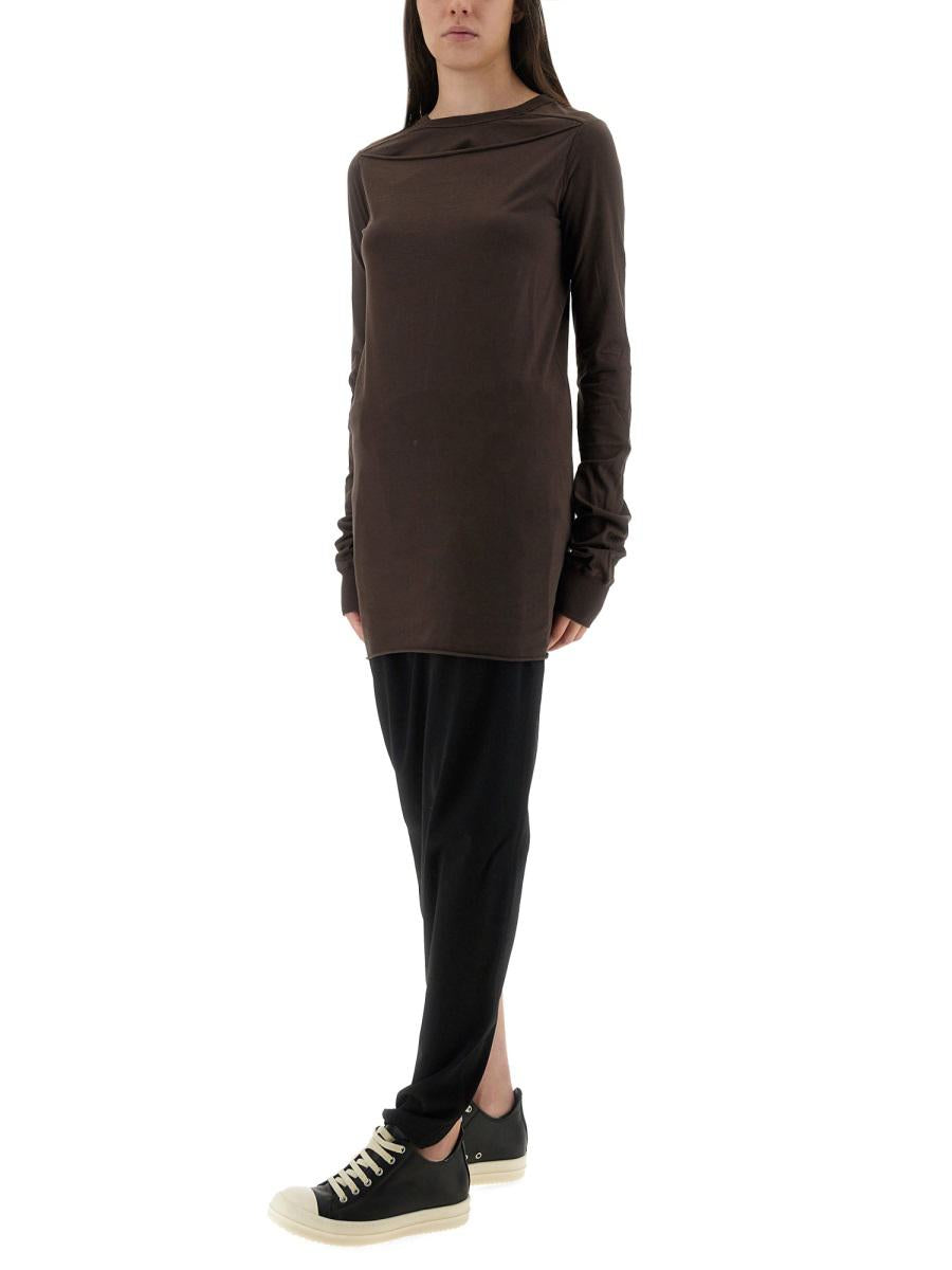 Rick Owens-tröja "Concordians Slashed Level Längd T-shirt"