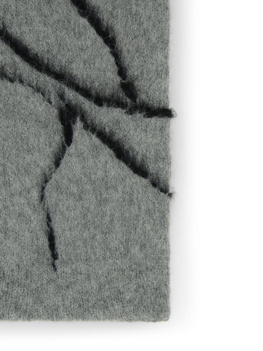 Dries Van Noten 'Mouton' Grey Alpaca Blend Scarf