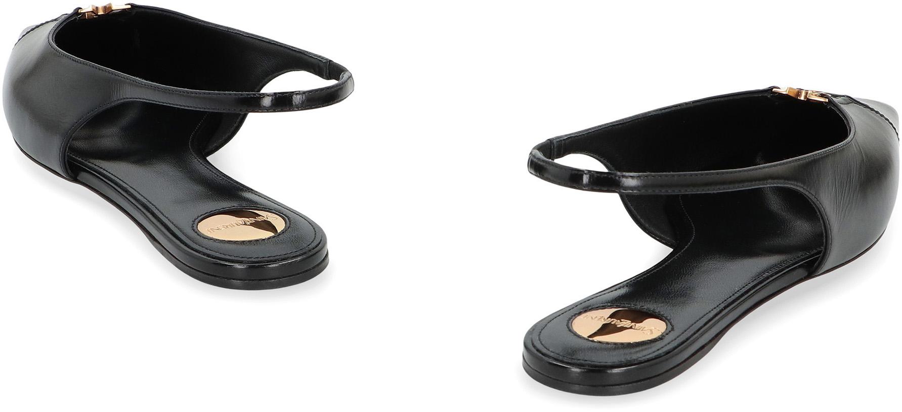Saint Laurent Babylone spetsiga slingback-balettskor