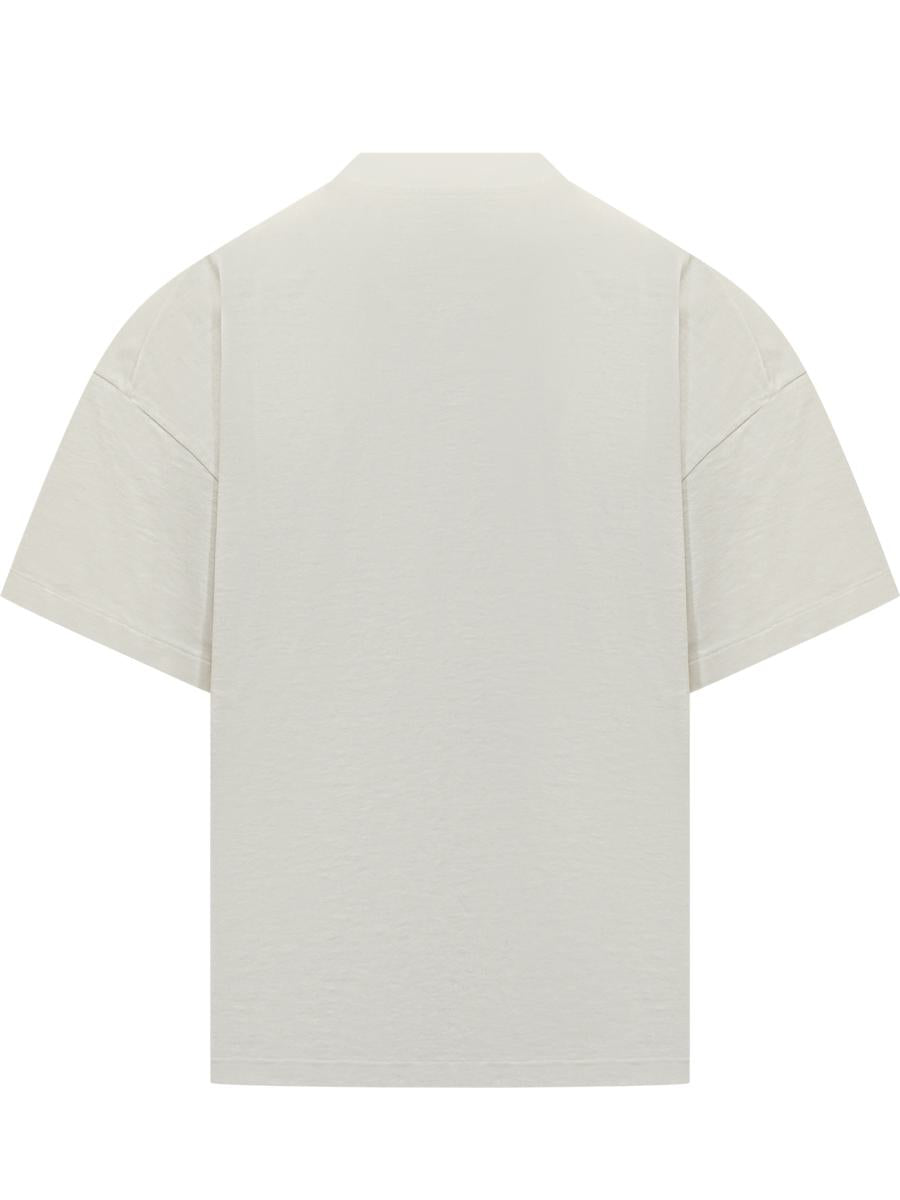 Jil Sander Vit Jil Sander T-shirt Med Svart Logotyp