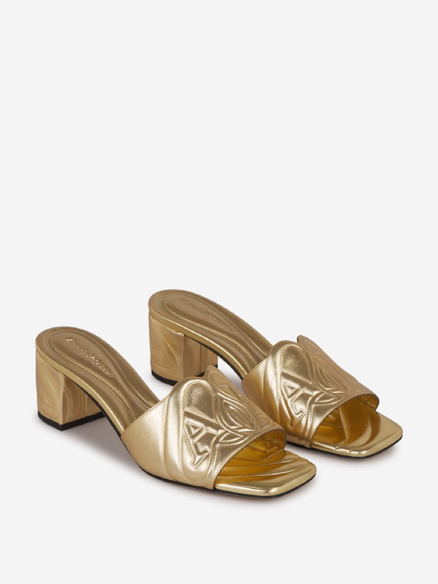 Alexander McQueen-logotypsandaler i läder