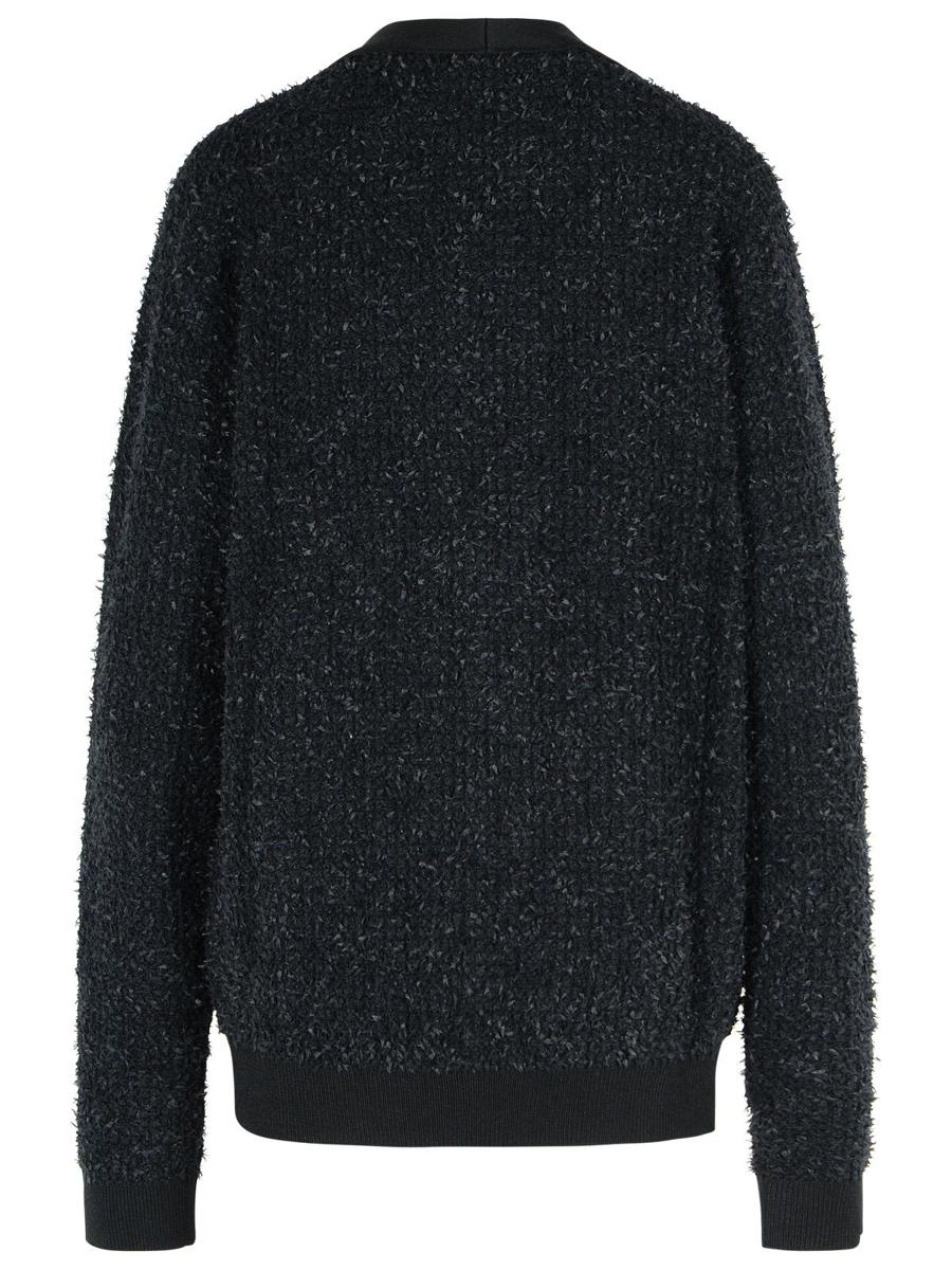 Balmain svart kofta i bomullsblandning