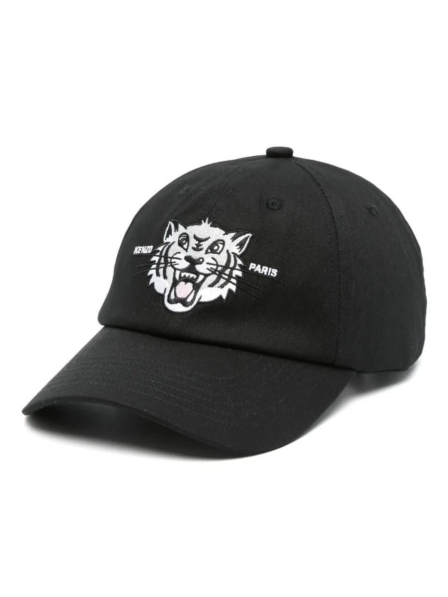 Kenzo "Happy Tiger" Broderad Bomullskeps Accessoarer