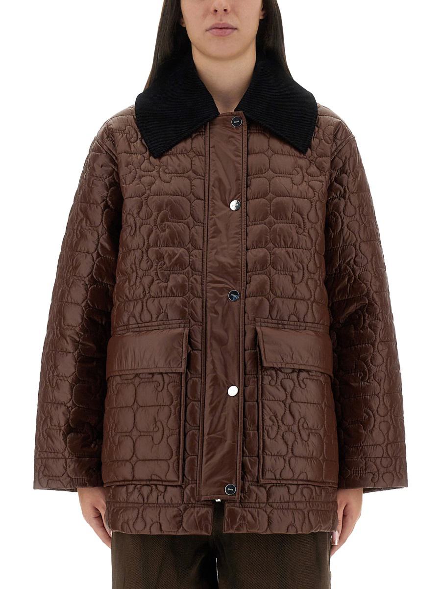 Ganni quiltad midijacka