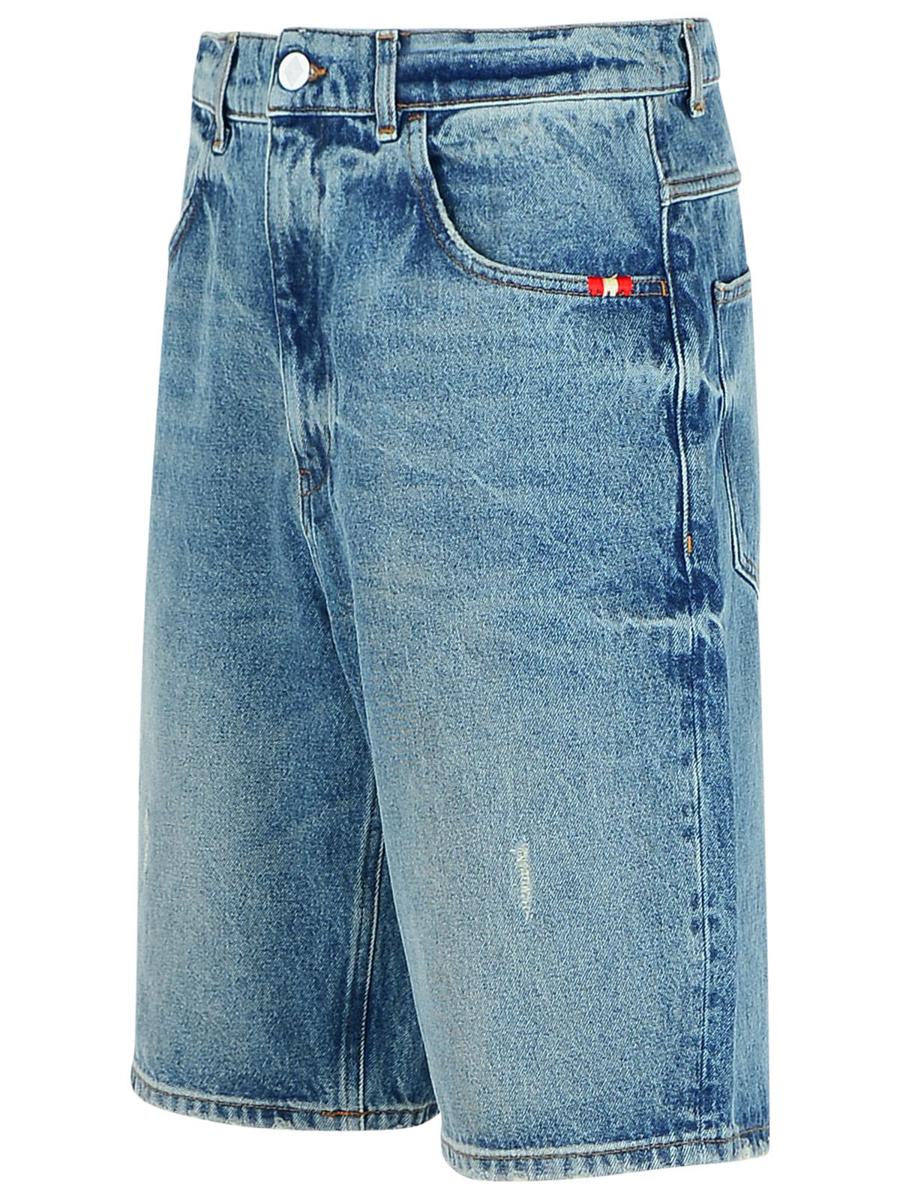 Amish 'Tommy' Bermudashorts i ljusblå denim