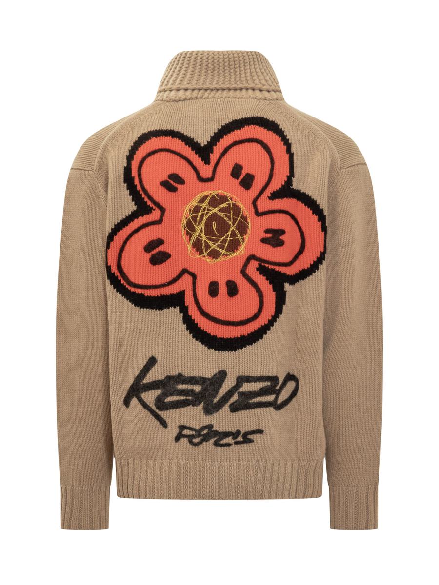 Kenzo Kenzo Herr Stickad Kofta Med Dragkedja