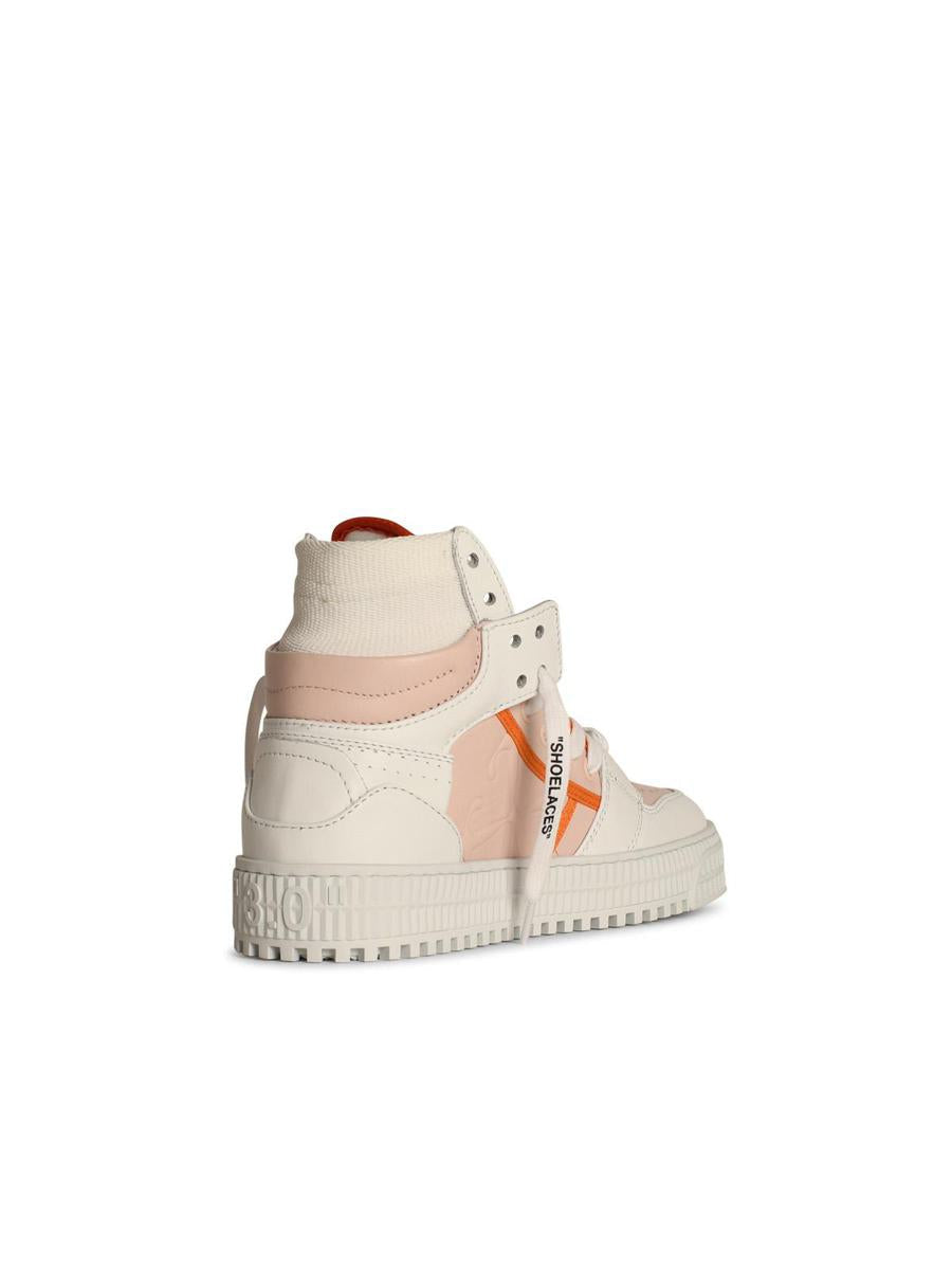Off-White '3 Off Court' Sneakers i läderblandning i nude