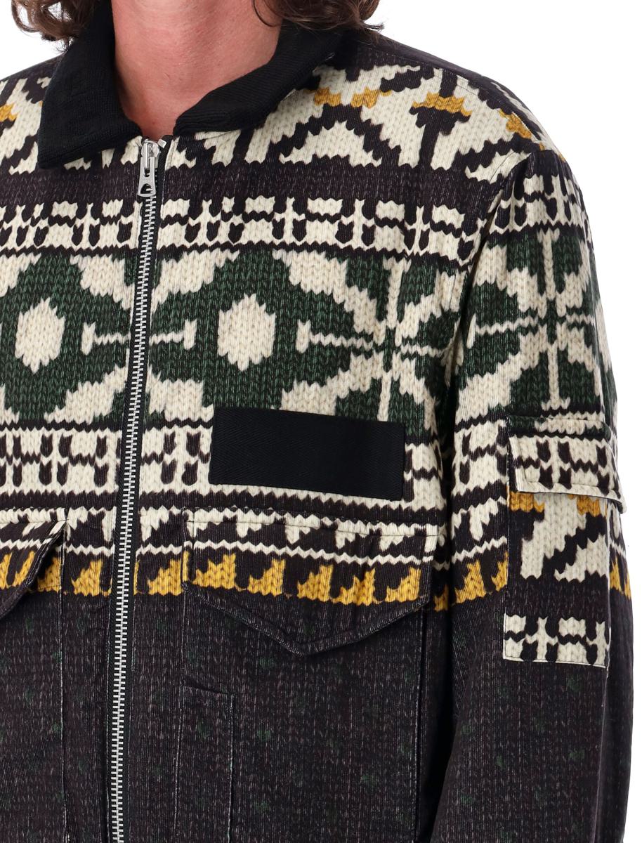 Sacai-mönster stickad jacka