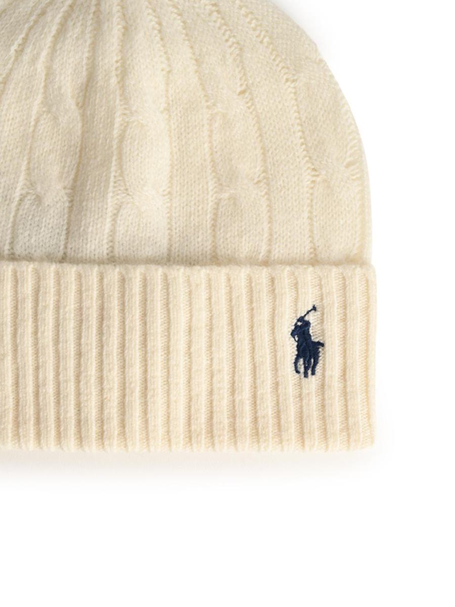 Polo Ralph Lauren Elfenbensvit Mössa i ullblandning