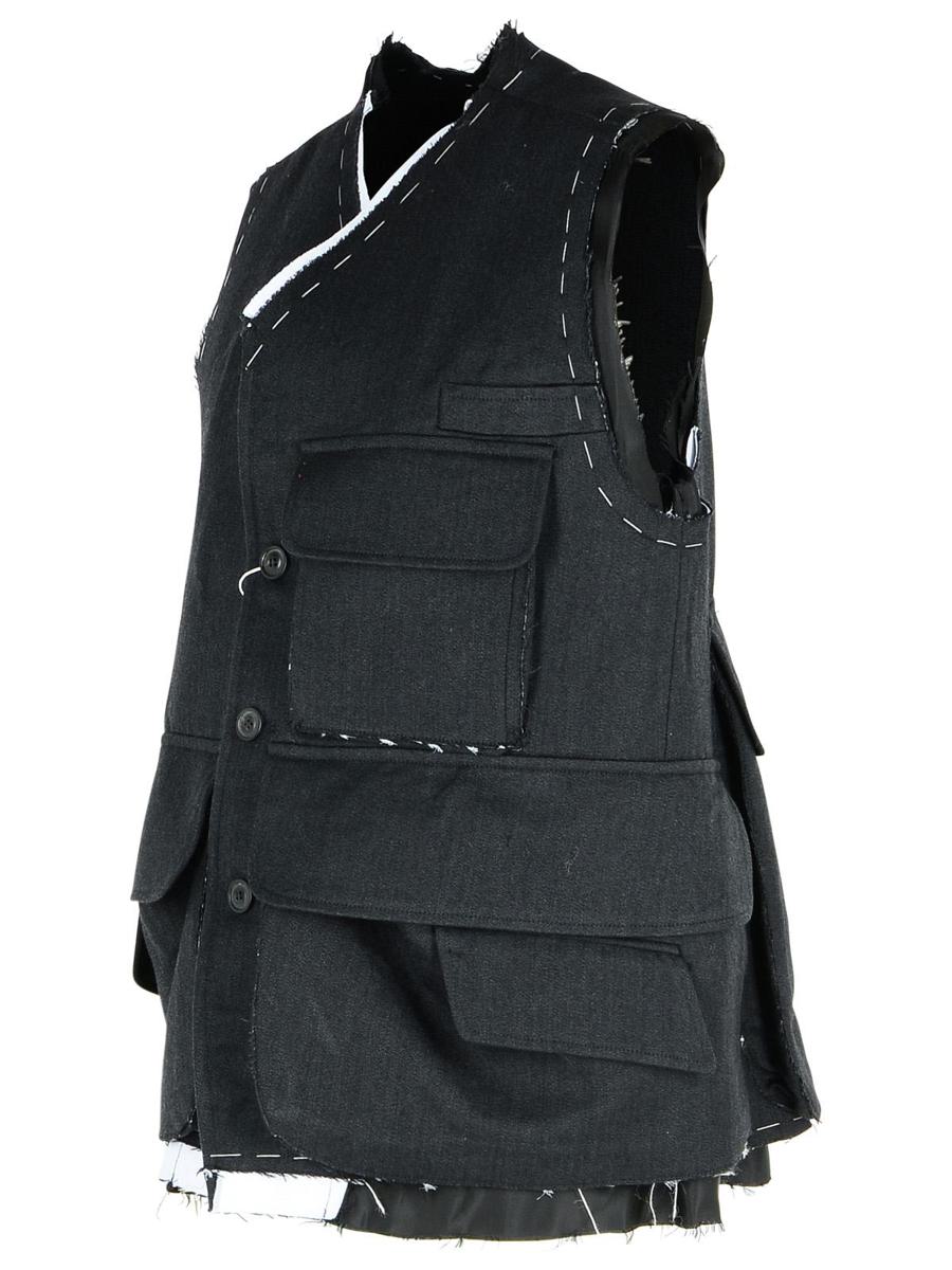 Maison Margiela Mörkgrå Ullväst