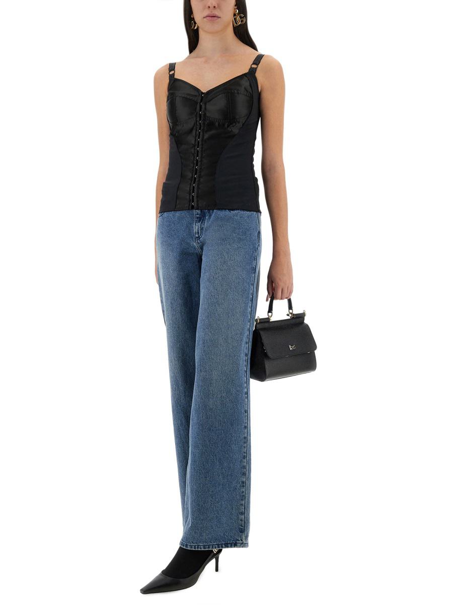 Dolce & Gabbana Satin Bustier Topp