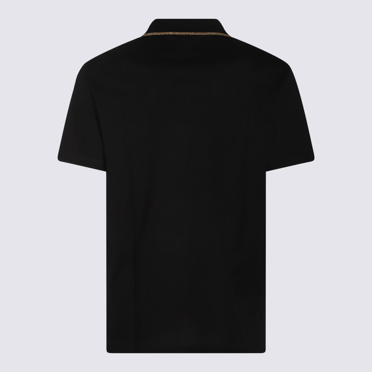 Versace svart bomullspoloskjorta
