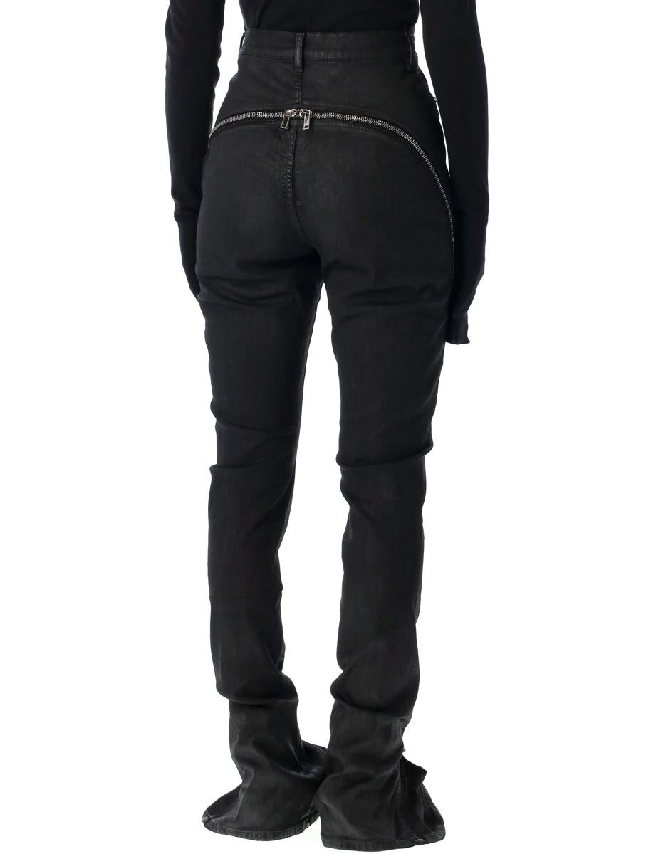 Rick Owens Drkshdw Bolan Banana Black Waxed Jeans
