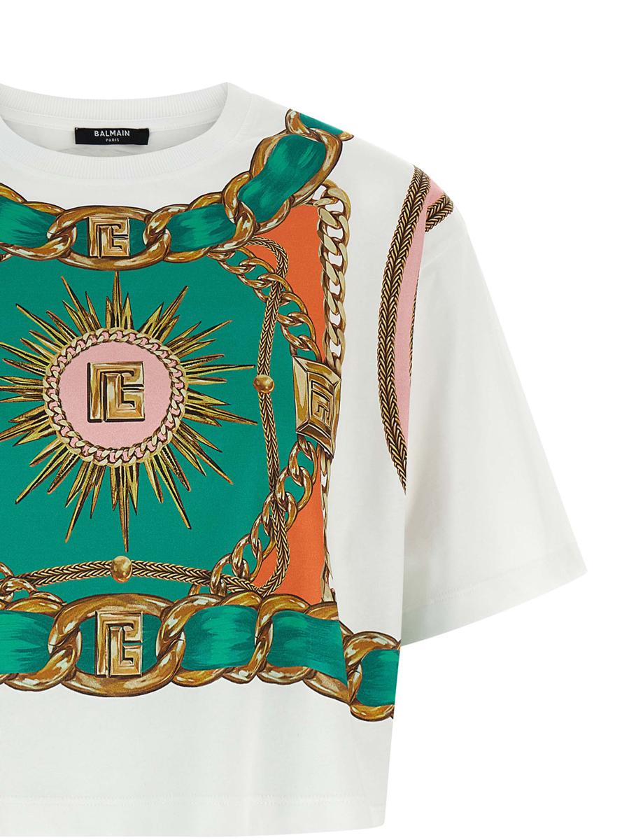 Balmain 'Balmain Foulard' Tryckt T-shirt