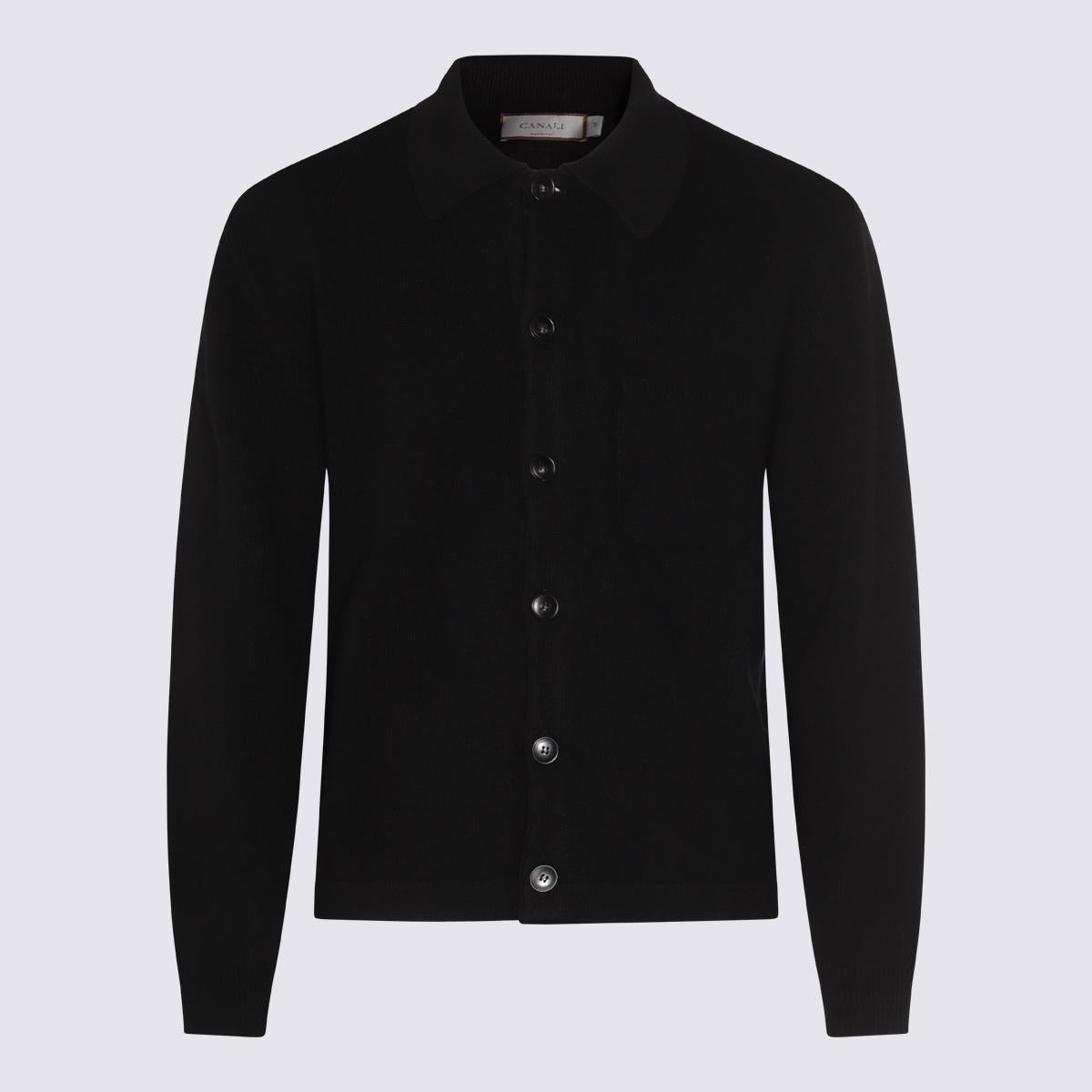 Canali svarta stickade ullplagg