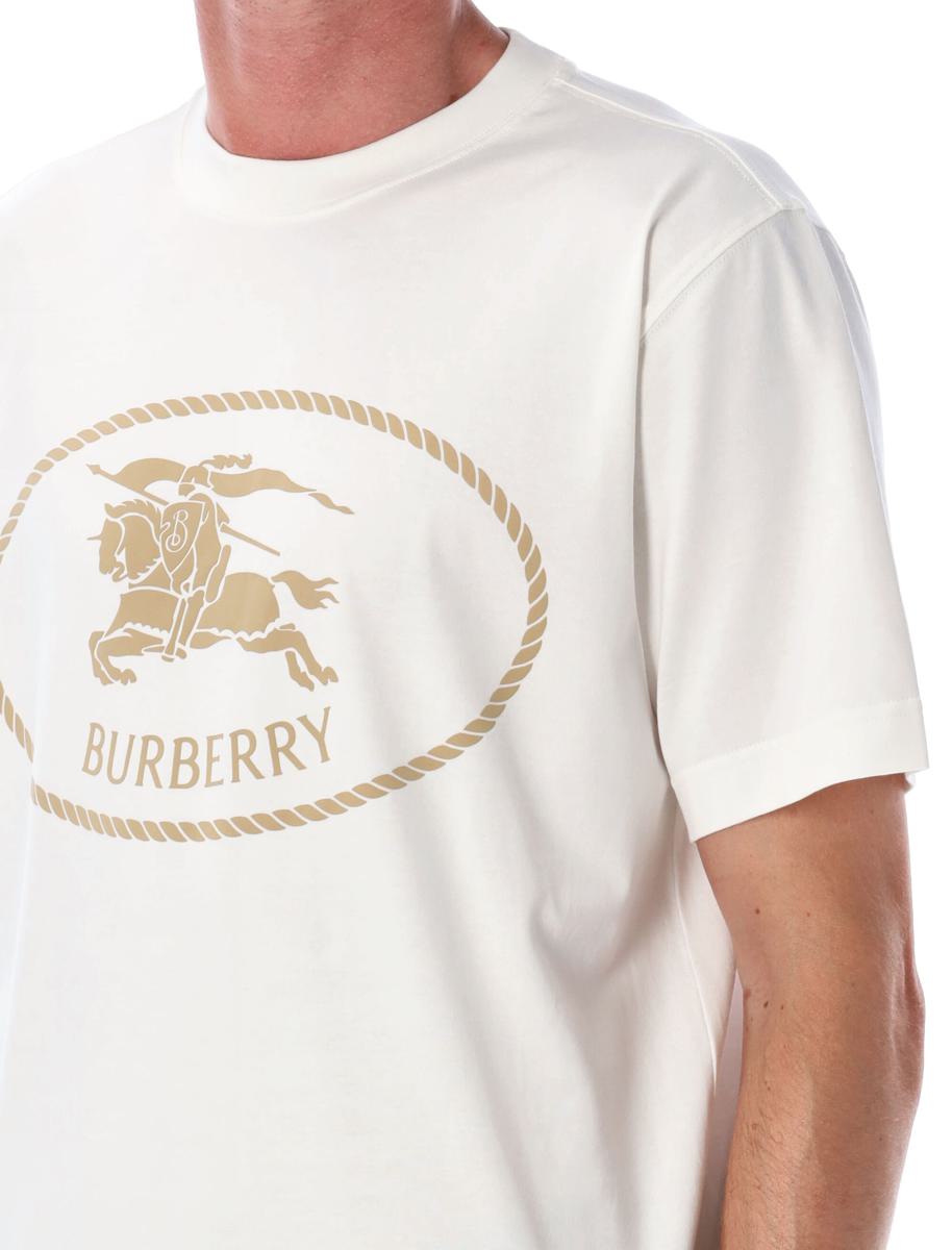 Burberry Kritvit Bomull Knight Stamp T-shirt