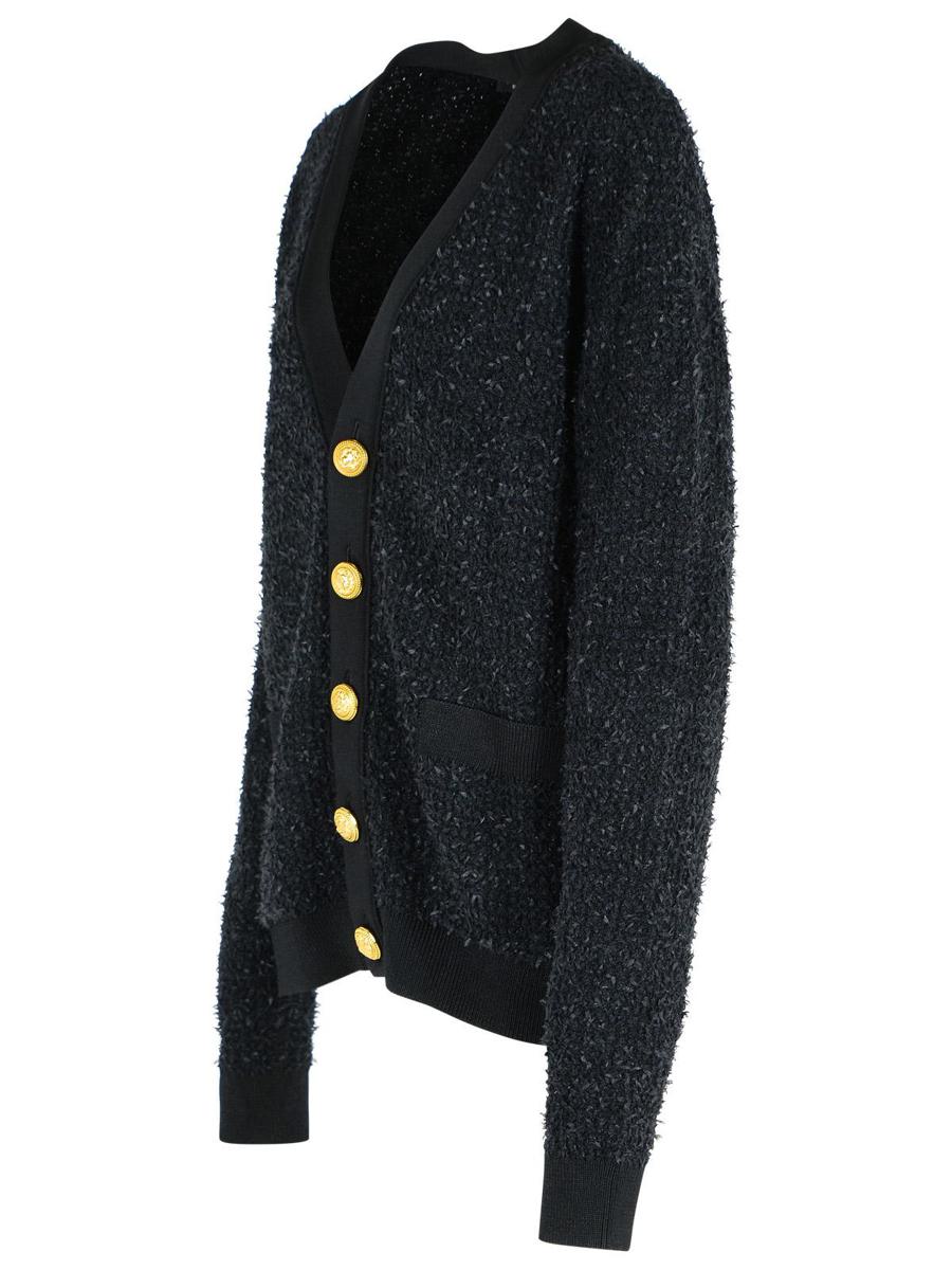 Balmain svart kofta i bomullsblandning