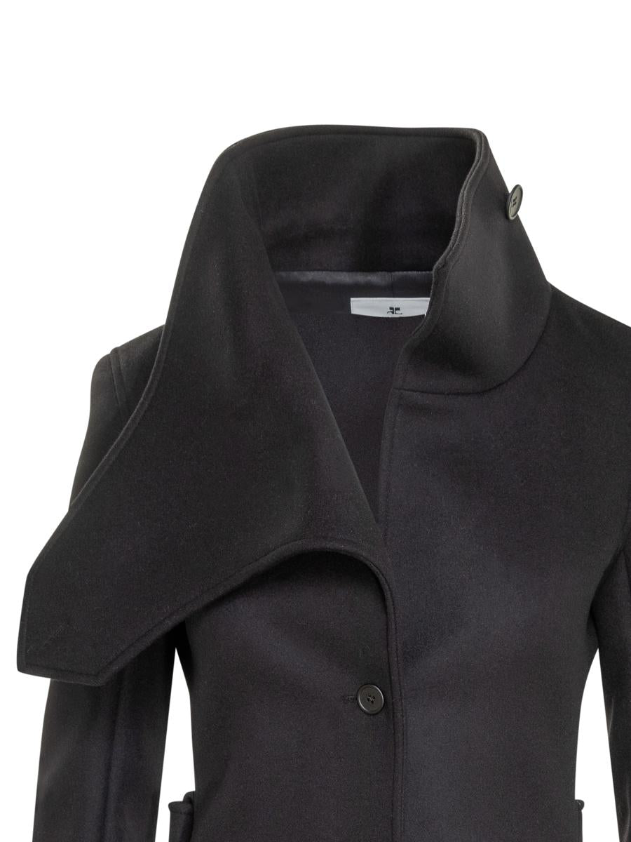 Courrèges Courrèges ullkappa med asymmetrisk krage