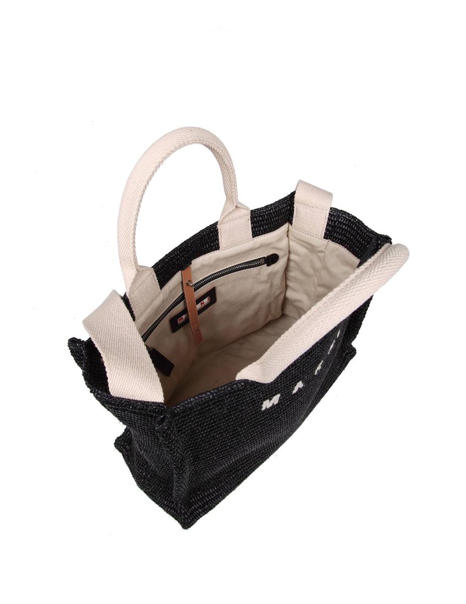 Marni handväska i raffia-effekt