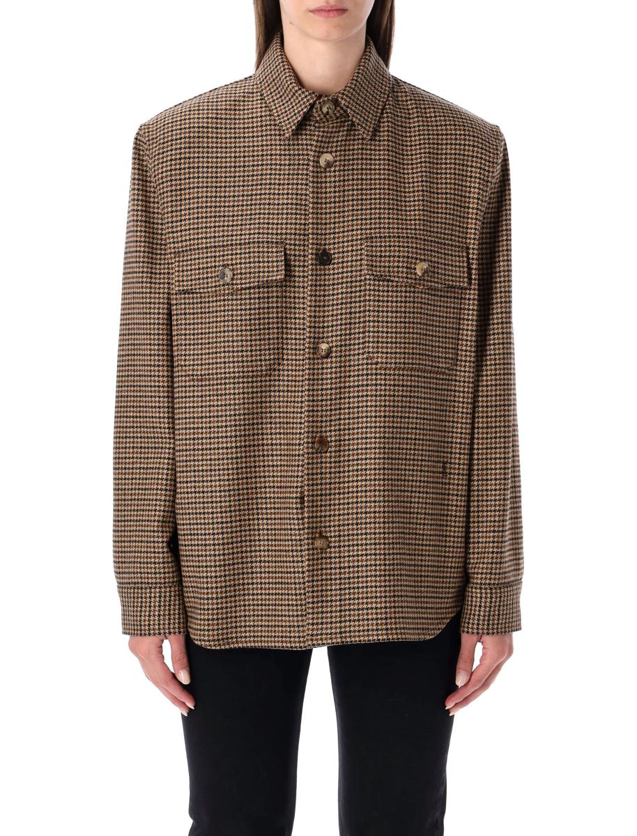 Saint Laurent Puppytooth ullblandad överskjorta