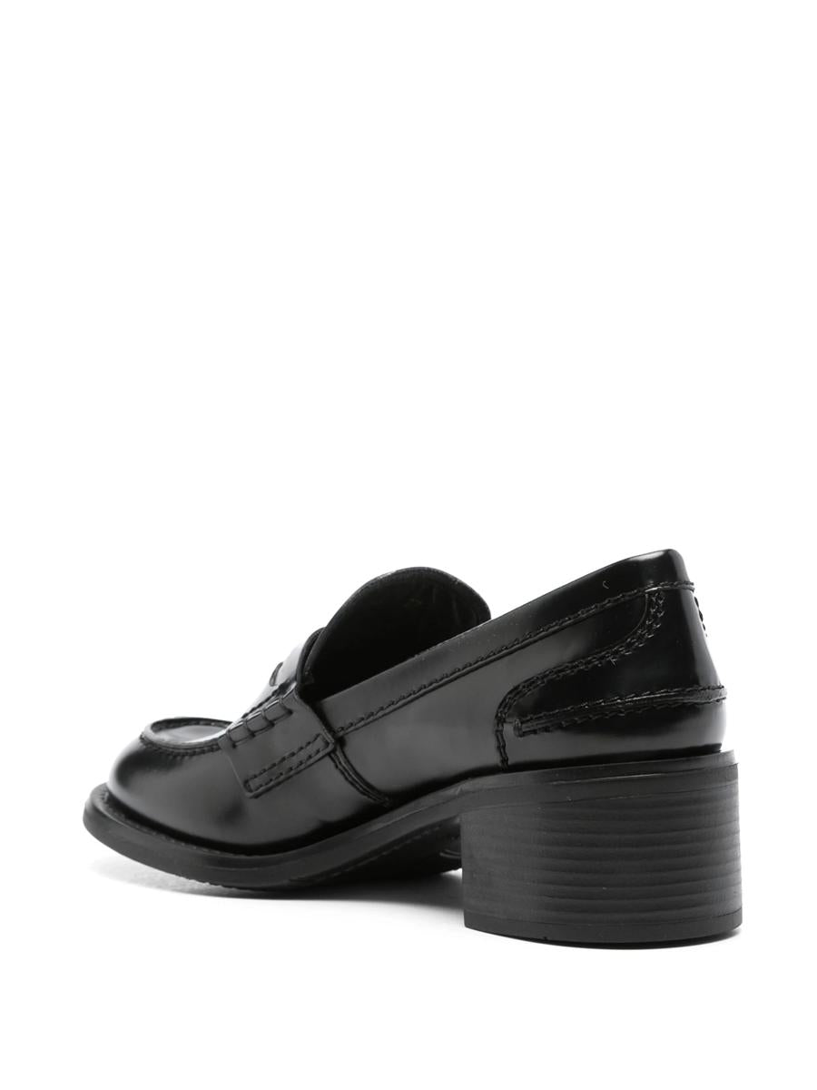 Miu Miu Penny Loafers i borstat läder