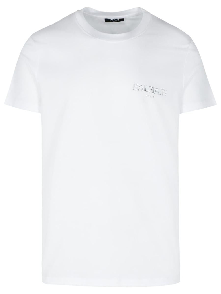 Balmain Vit Bomulls-T-shirt