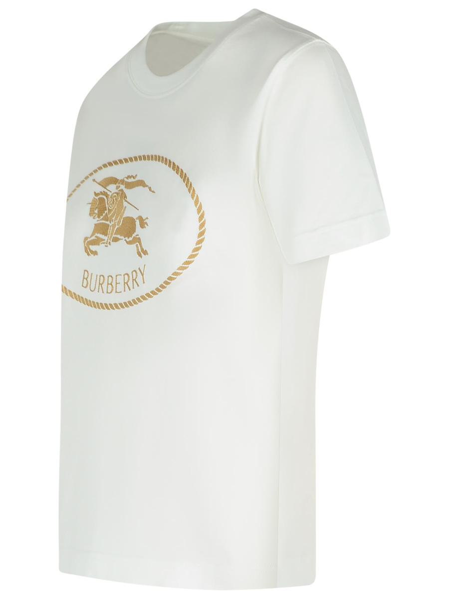 Burberry Elfenbensvit Bomulls-T-shirt