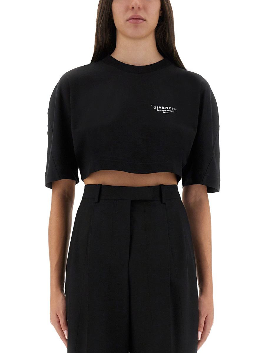Givenchy kort t-shirt med logotyptryck