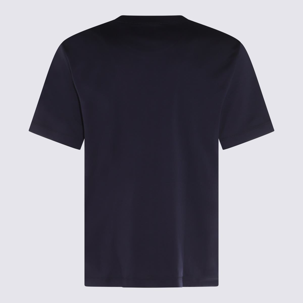 Eleventy Marinblå T-shirt i bomullsblandning