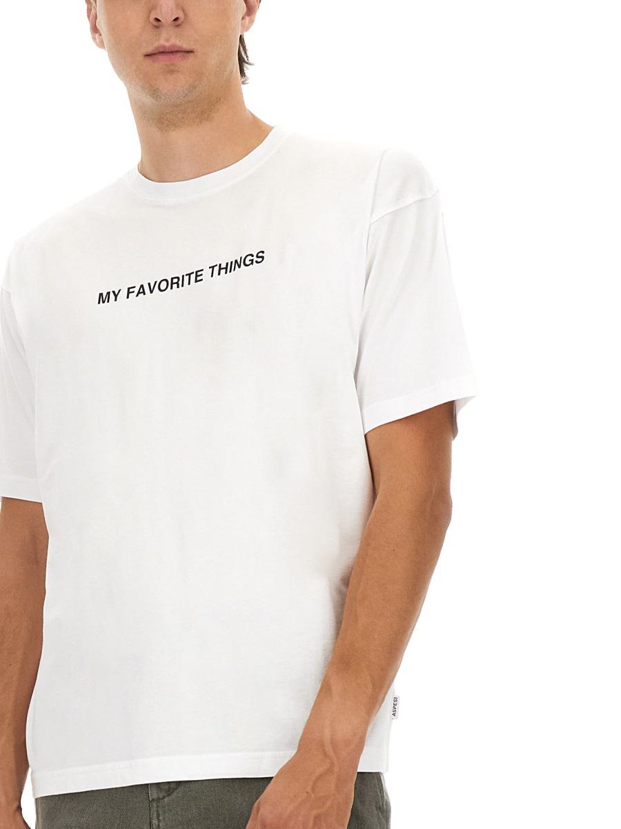 Aspesi T-shirt med trycket "Mina favoritsaker"