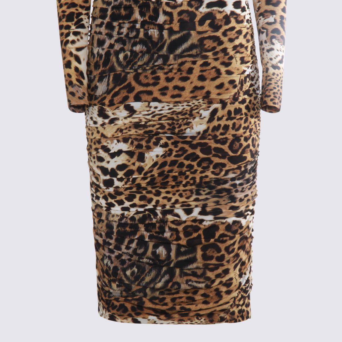 Roberto Cavalli Flerfärgad Midiklänning