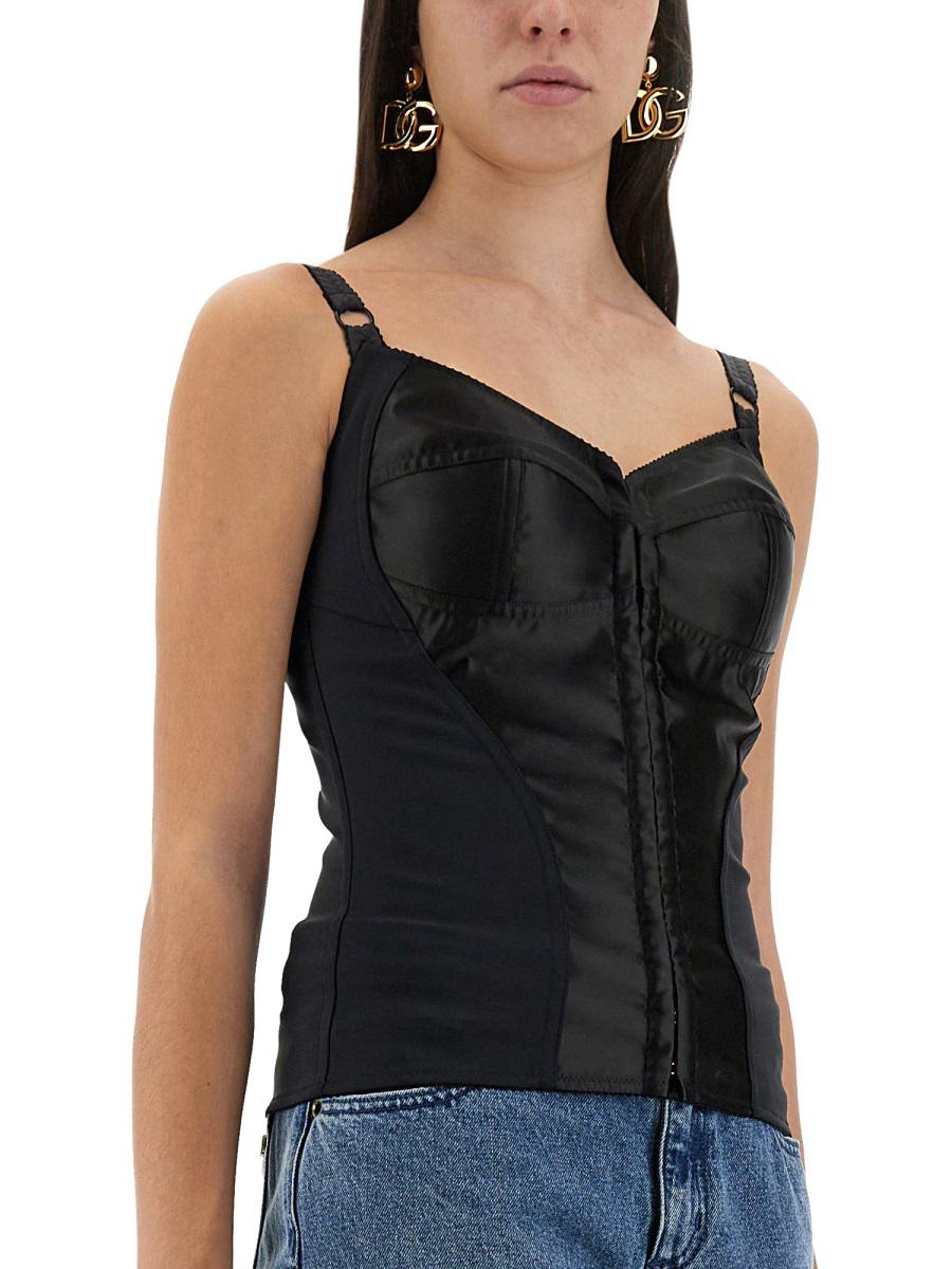 Dolce & Gabbana Satin Bustier Topp