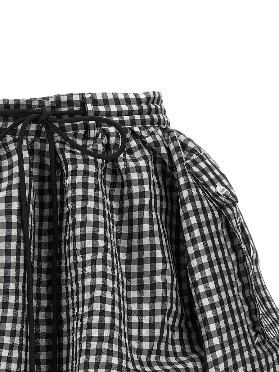Ganni 'Crinkled Check Mini Bubble' Kjol