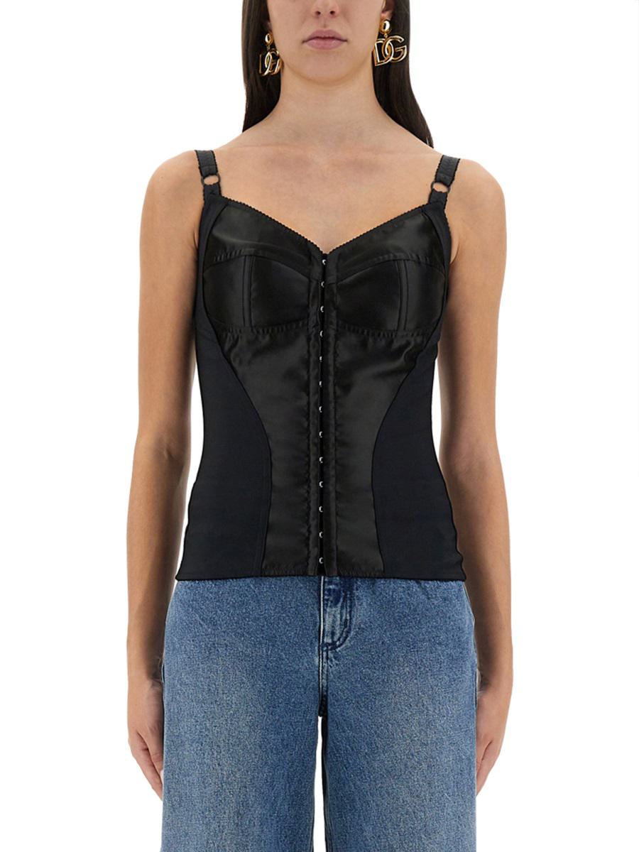 Dolce & Gabbana Satin Bustier Topp