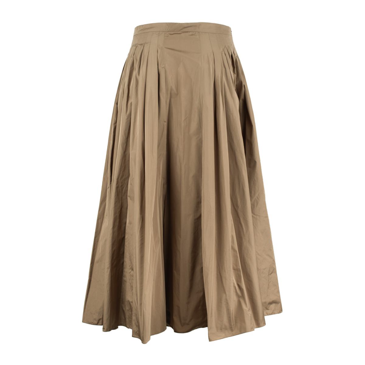 Max Mara Hazelnut Taft Plisserad Kjol