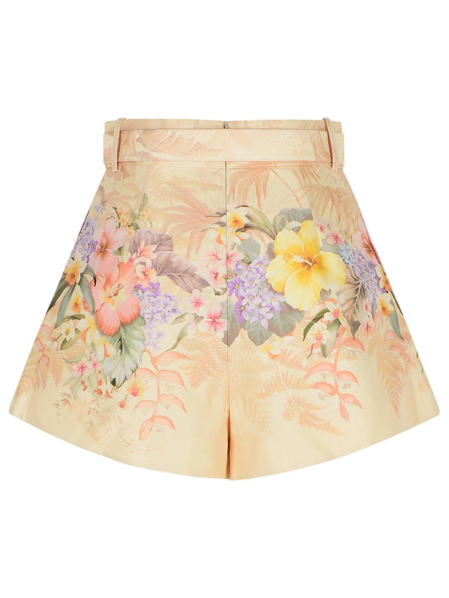 Zimmermann 'Illuminate' Elfenbensvita Shorts i Sidenblandning