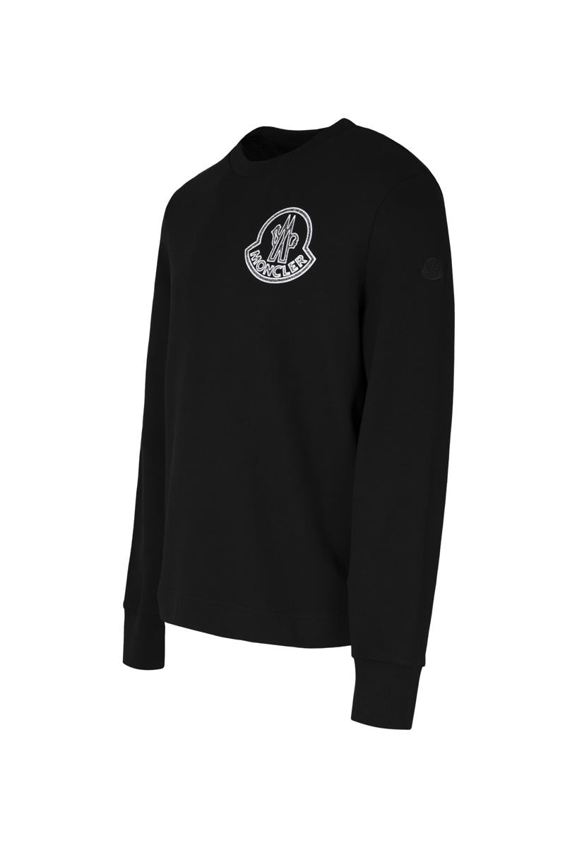 Moncler bomulls-tröja med rund hals