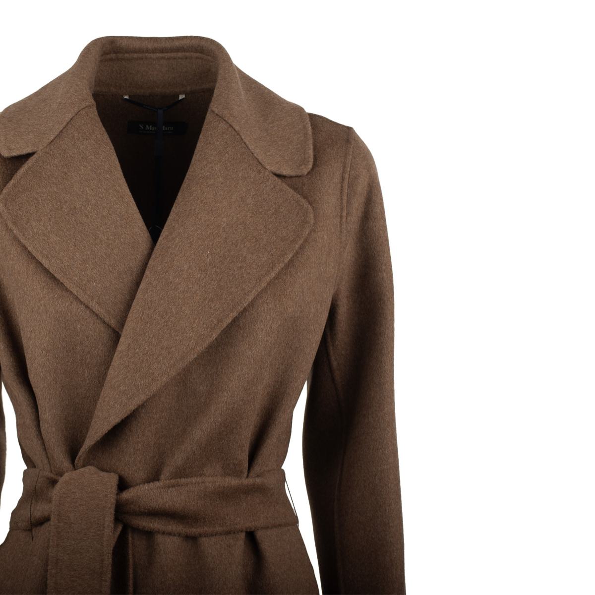 Max Mara Brun Ullkappa med Drapering