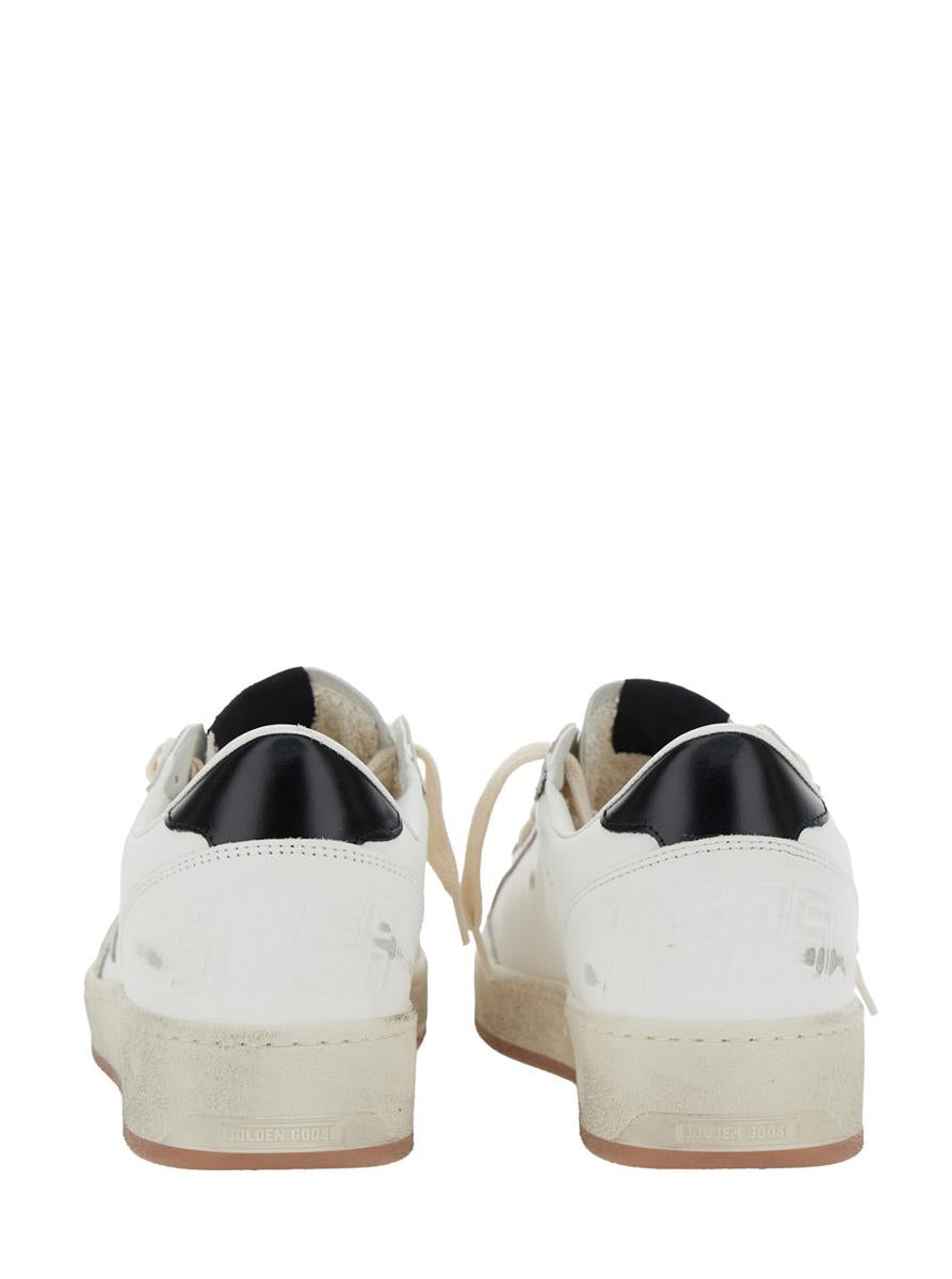 'Ballstar 2' Vita låga sneakers med stjärnmärke på sidan och laminerad klack i läder för män