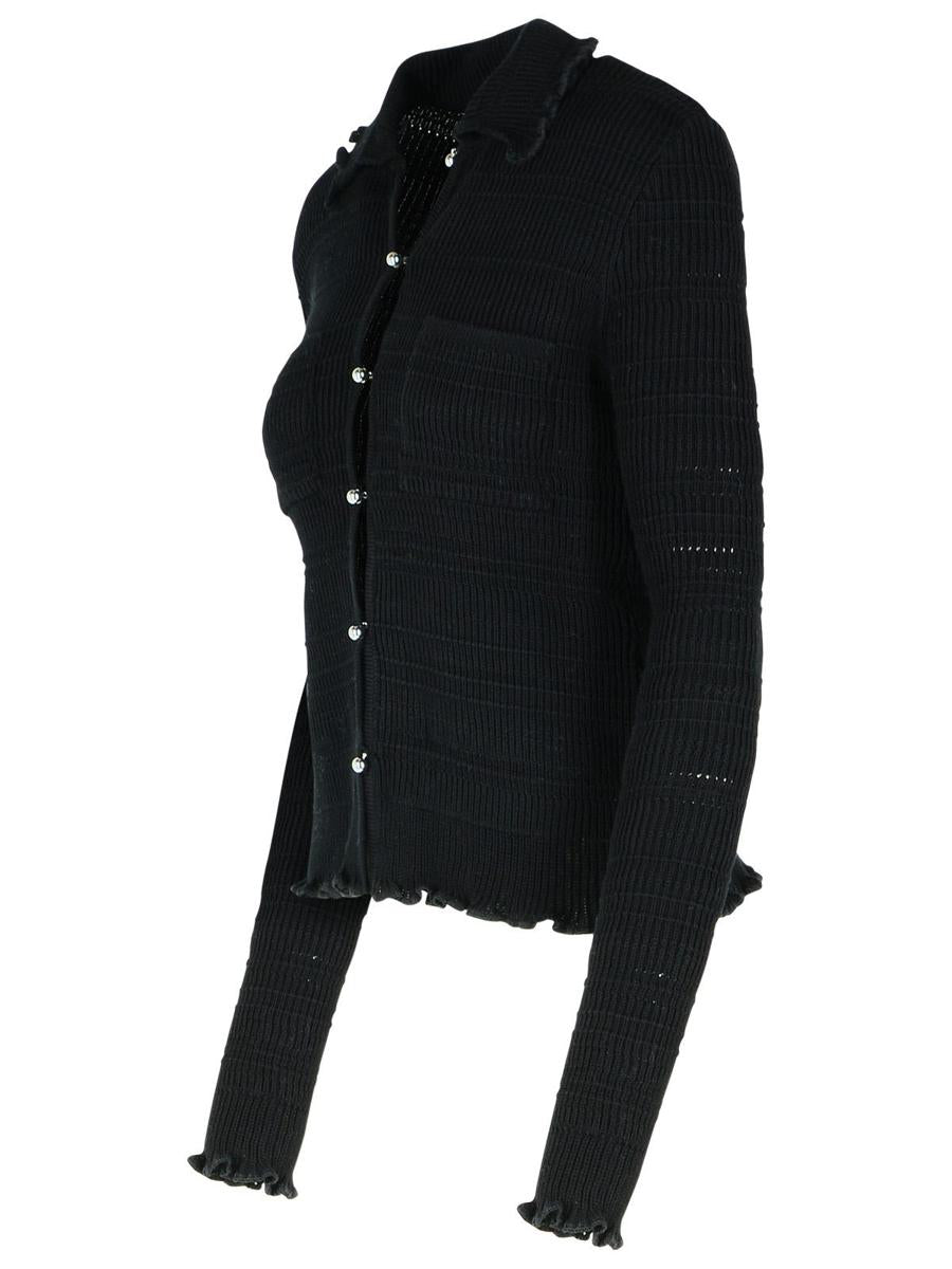 Lanvin 'Ribbad' Svart Bomullskofta