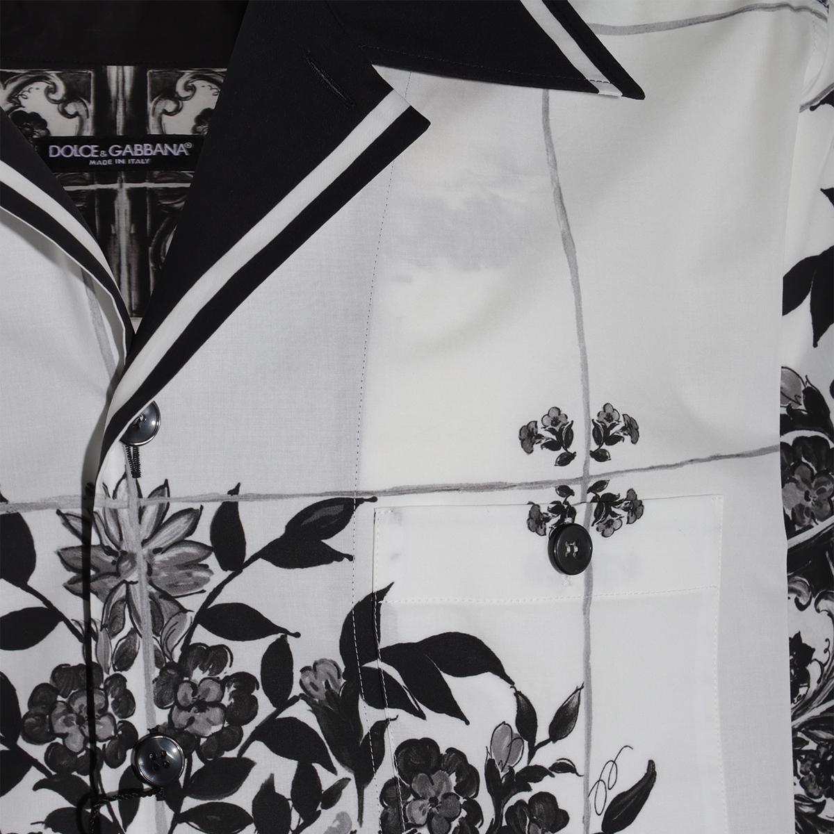 Dolce & Gabbana Vit och svart bomullsskjorta
